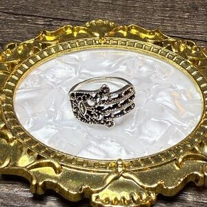 Silver Hamsa Hand Ring